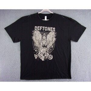Deftones Shirt Mens 2XL XXL Owl and Skull Rock Band Tee Black
